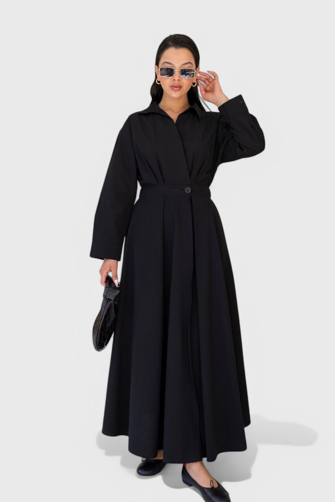 Celina Long Maxi Dress with Lapels