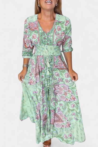 Dunya Casual Summer Dress with V-Neckline