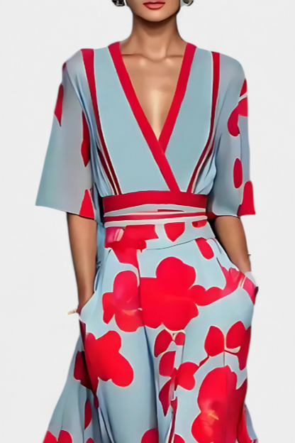 Daphne Elegant Floral Wrap Dress