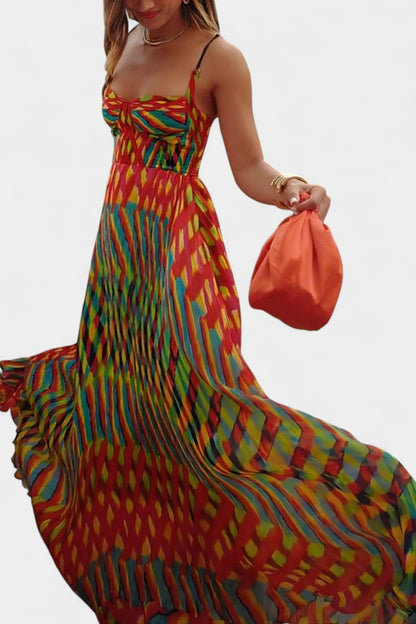 Oceana Halter Maxi Dress with Abstract Design
