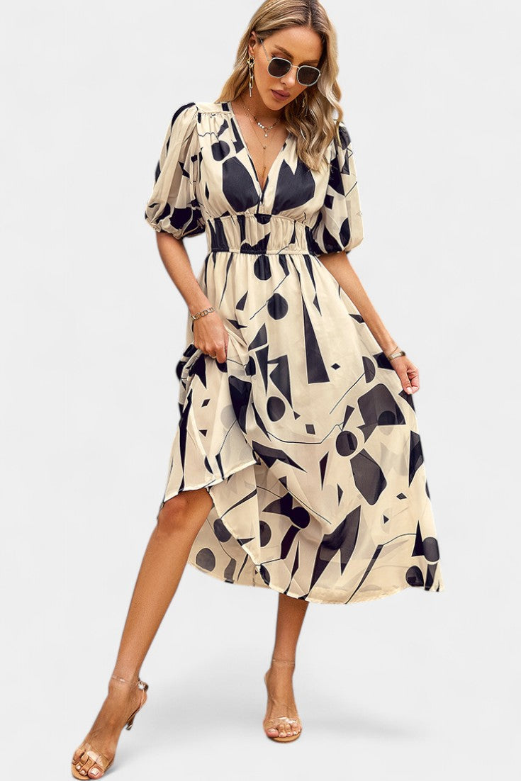 Georgina Floral V-Neck Midi Dress