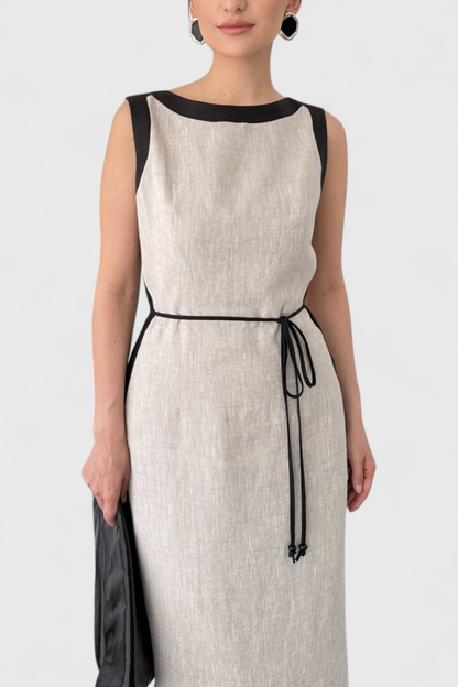 Samanta Sleeveless Dress with Contrast Color Details