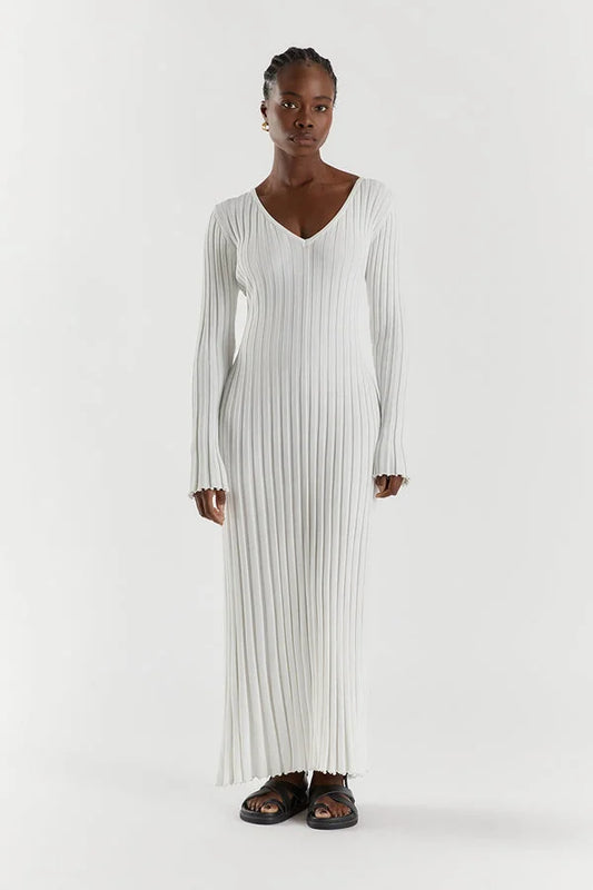 Gloria Ribbed Knit Dress with Belt