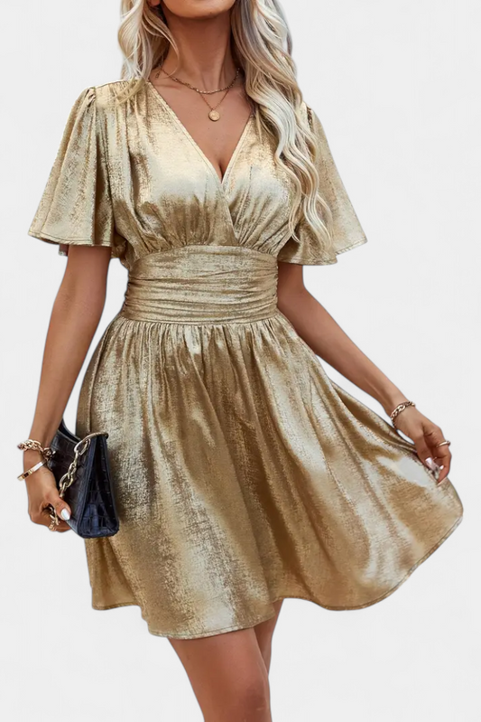 Adalee Women's V-Neck Dress with Wrap Waist