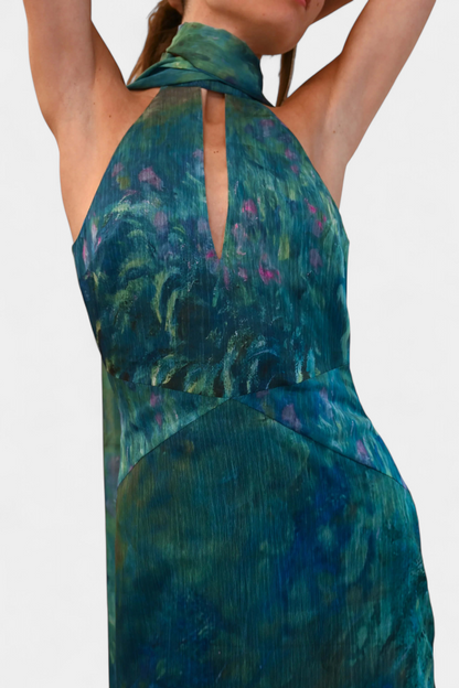 Moana Chiffon Dress with Monet-Inspired Print