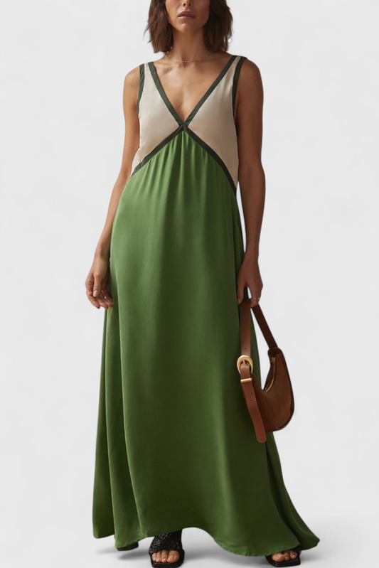 Boho Summer Dress with V-Neckline and Diamante Details