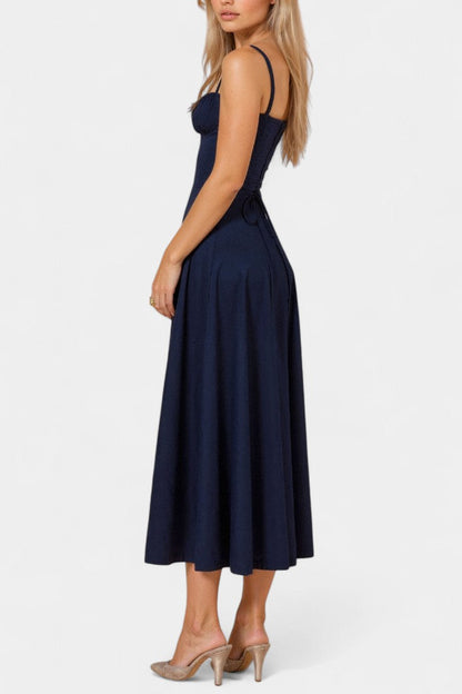 Flora A-Line Midi Dress with Corset