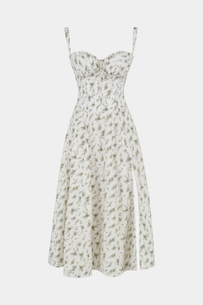 Flora A-Line Midi Dress with Corset