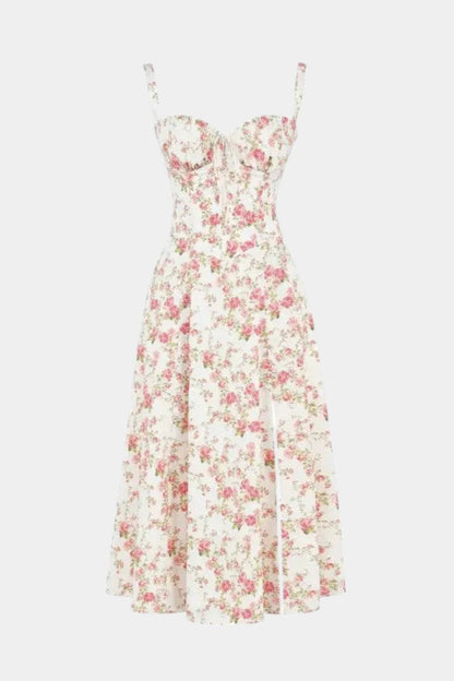 Flora A-Line Midi Dress with Corset