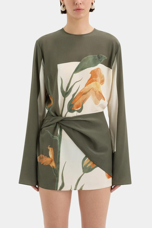 Joaquina Floral Dress with Twist Detail and Open Back