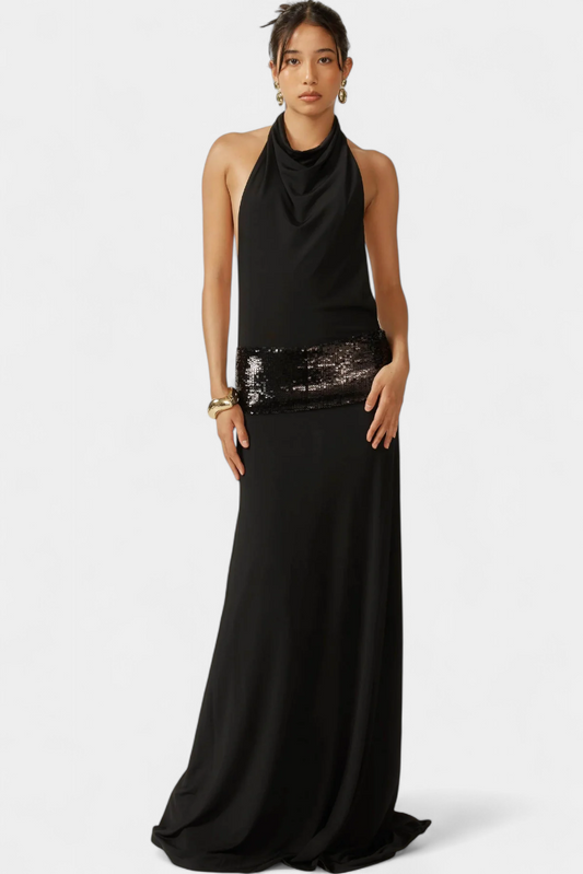Georgia Halter Dress - Elegant Luxury