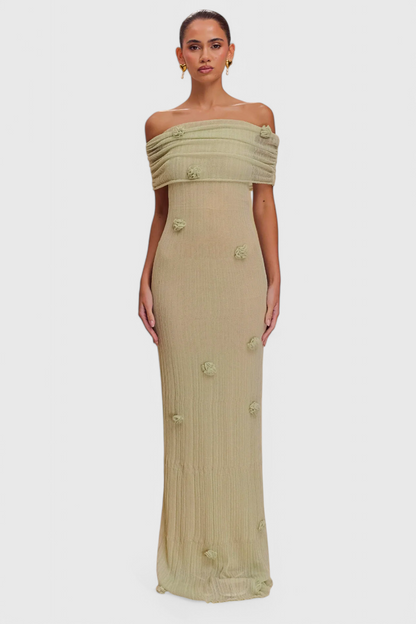 Barbara Off-the-Shoulder Knit Maxi Dress