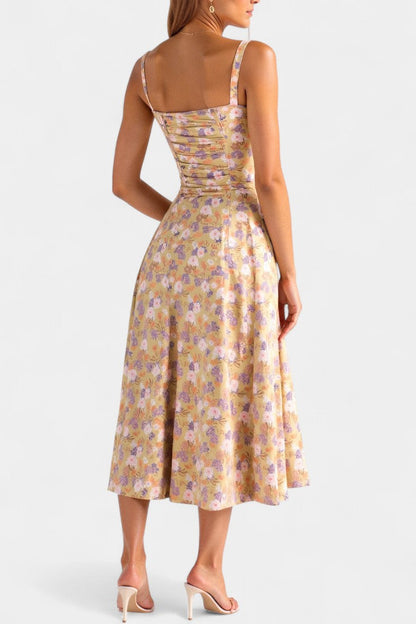 Flora A-Line Midi Dress with Corset