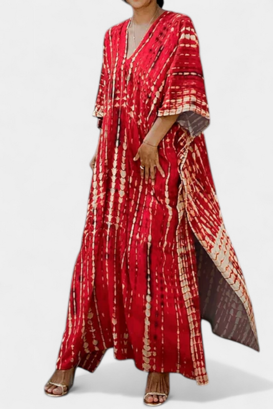 Rositsa Bohemian Tie-Dye Kaftan Dress