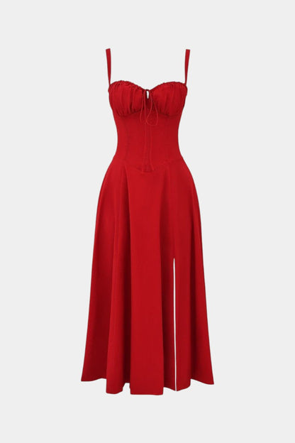 Flora A-Line Midi Dress with Corset