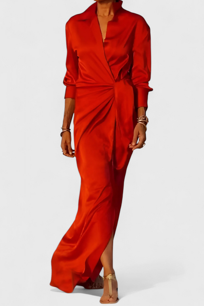 Marbella Long Party Dress with Ribbon