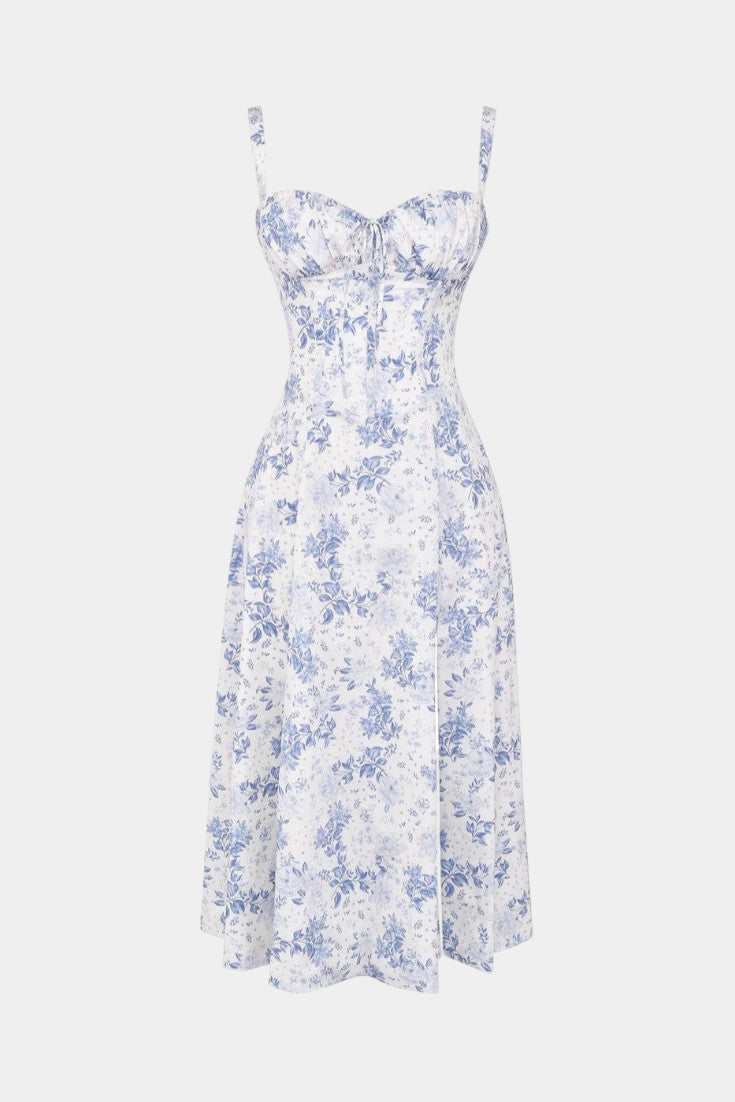 Flora A-Line Midi Dress with Corset