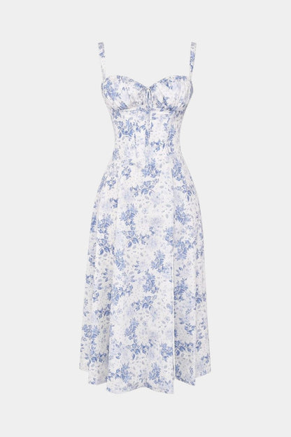 Flora A-Line Midi Dress with Corset