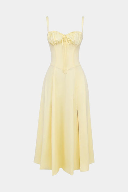 Flora A-Line Midi Dress with Corset