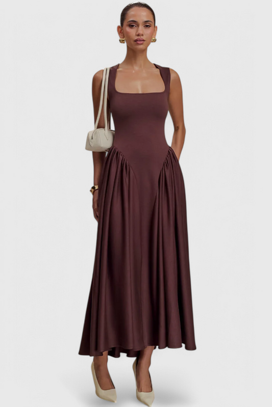 Verona Square Neckline Midi Dress