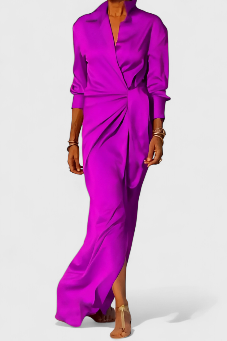Marbella Long Party Dress with Ribbon