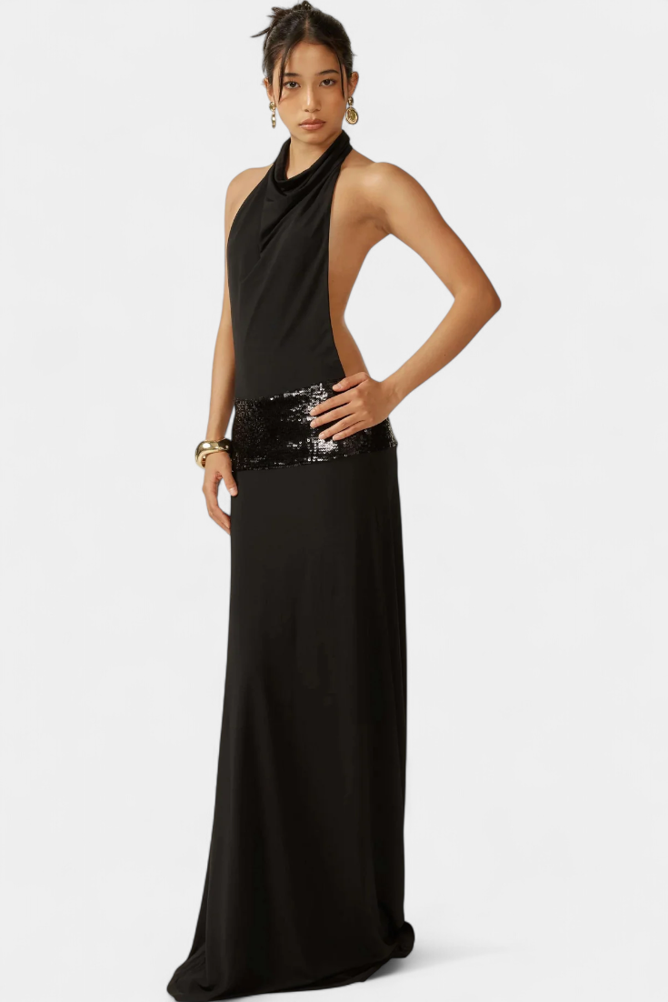 Georgia Halter Dress - Elegant Luxury