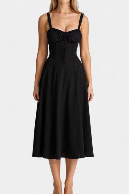 Flora A-Line Midi Dress with Corset
