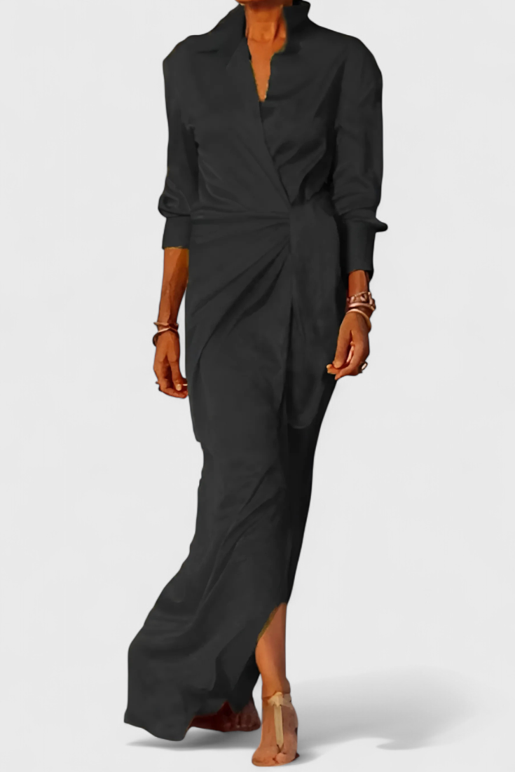 Marbella Long Party Dress with Ribbon