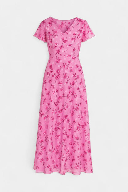 Amara Floral Maxi Dress with V-Neckline