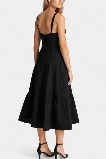 Flora A-Line Midi Dress with Corset