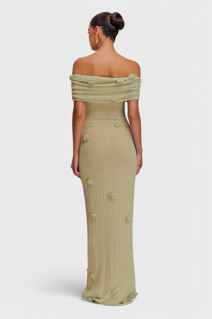 Barbara Off-the-Shoulder Knit Maxi Dress