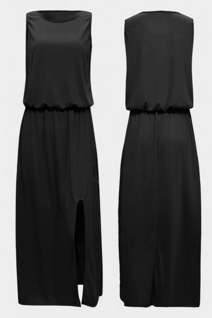 Dianne Sleeveless Side Slit Loose Fit Dress