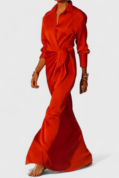 Marbella Long Party Dress with Ribbon