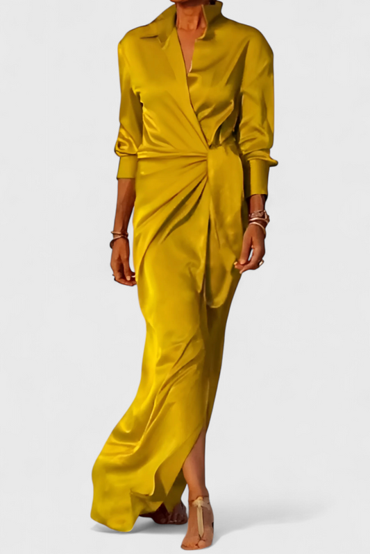 Marbella Long Party Dress with Ribbon