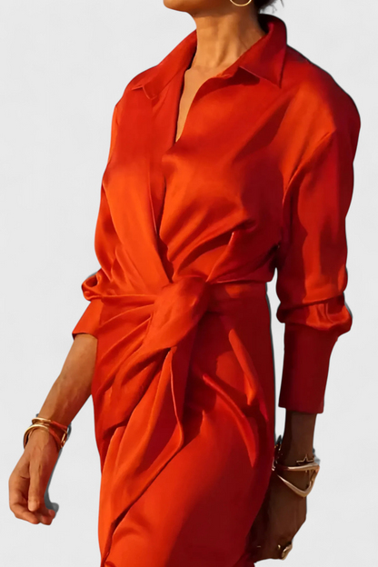Marbella Long Party Dress with Ribbon