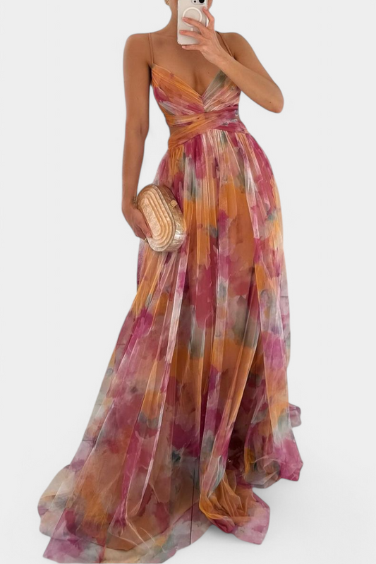 "Ingrid Floral V-Neck Maxi Dress" can be rewritten as "Ingrid Floral V-Neck Maxi Dress".