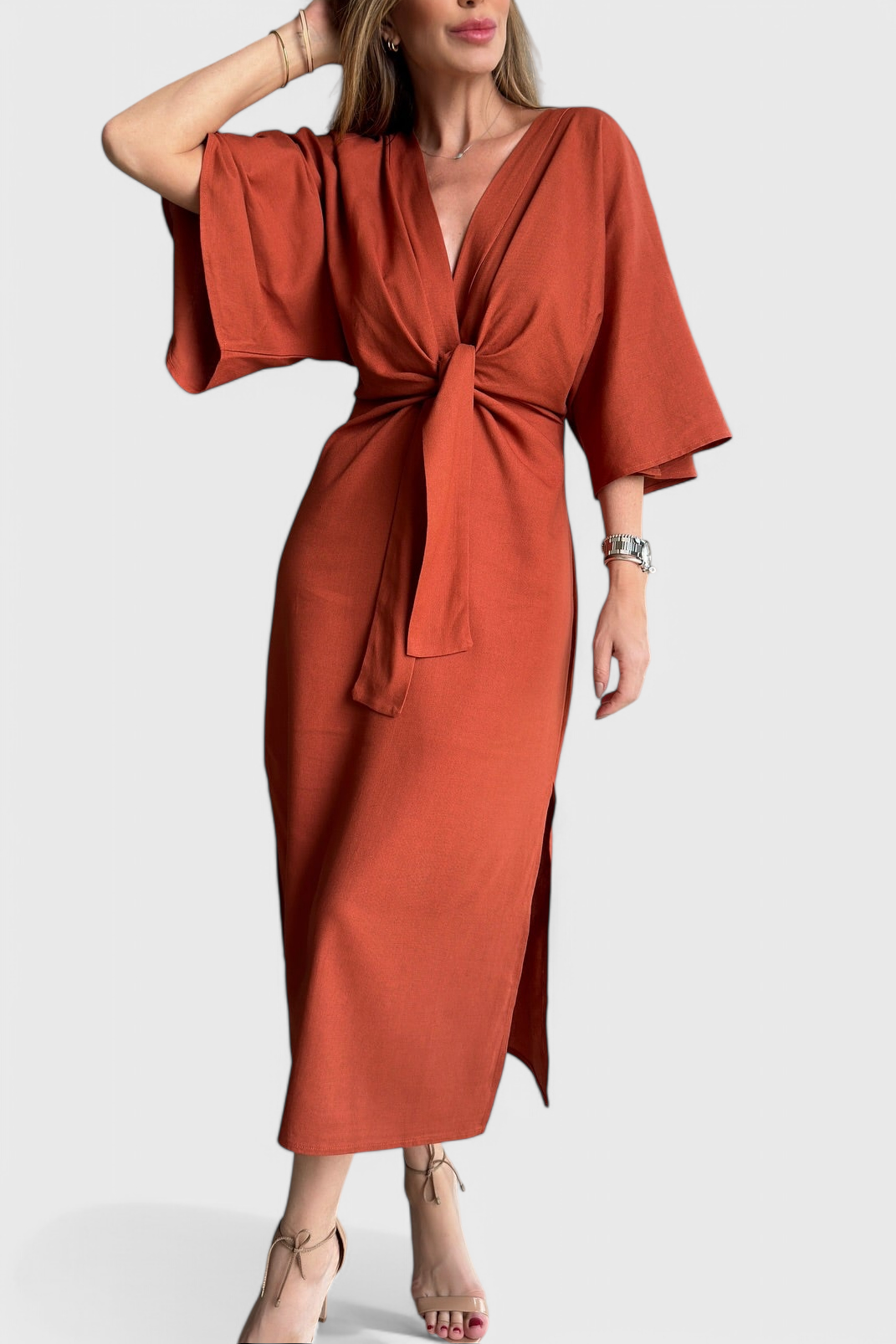 Elsa Relaxed Dress with V-Neckline and Adjustable Straps