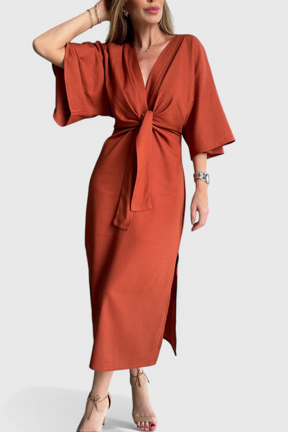Elsa Relaxed Dress with V-Neckline and Adjustable Straps