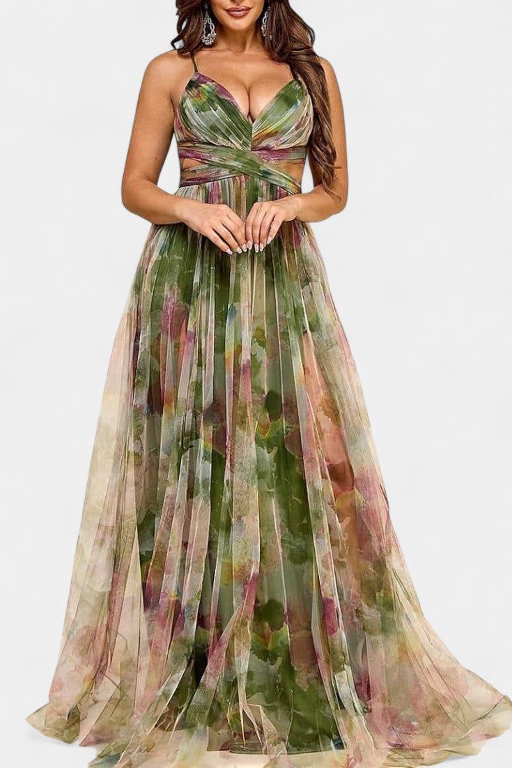 "Ingrid Floral V-Neck Maxi Dress" can be rewritten as "Ingrid Floral V-Neck Maxi Dress".