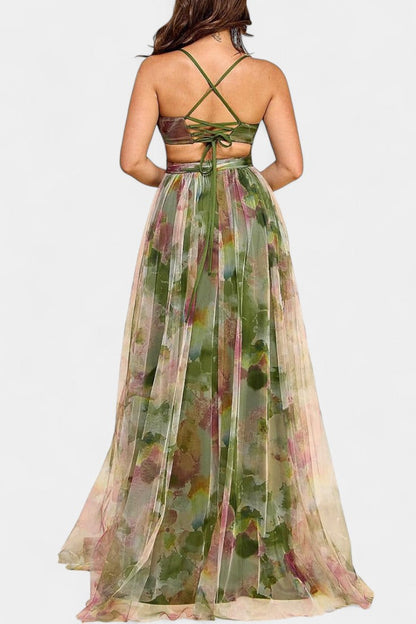 "Ingrid Floral V-Neck Maxi Dress" can be rewritten as "Ingrid Floral V-Neck Maxi Dress".