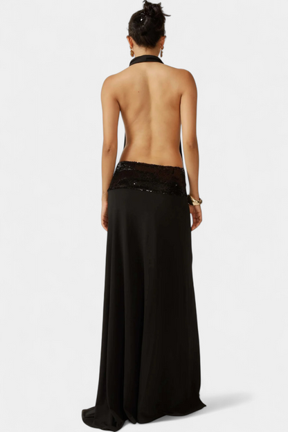 Georgia Halter Dress - Elegant Luxury