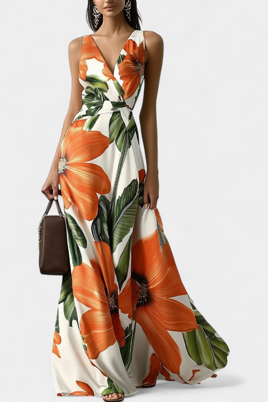 Regina Classic Dress with Floral Design