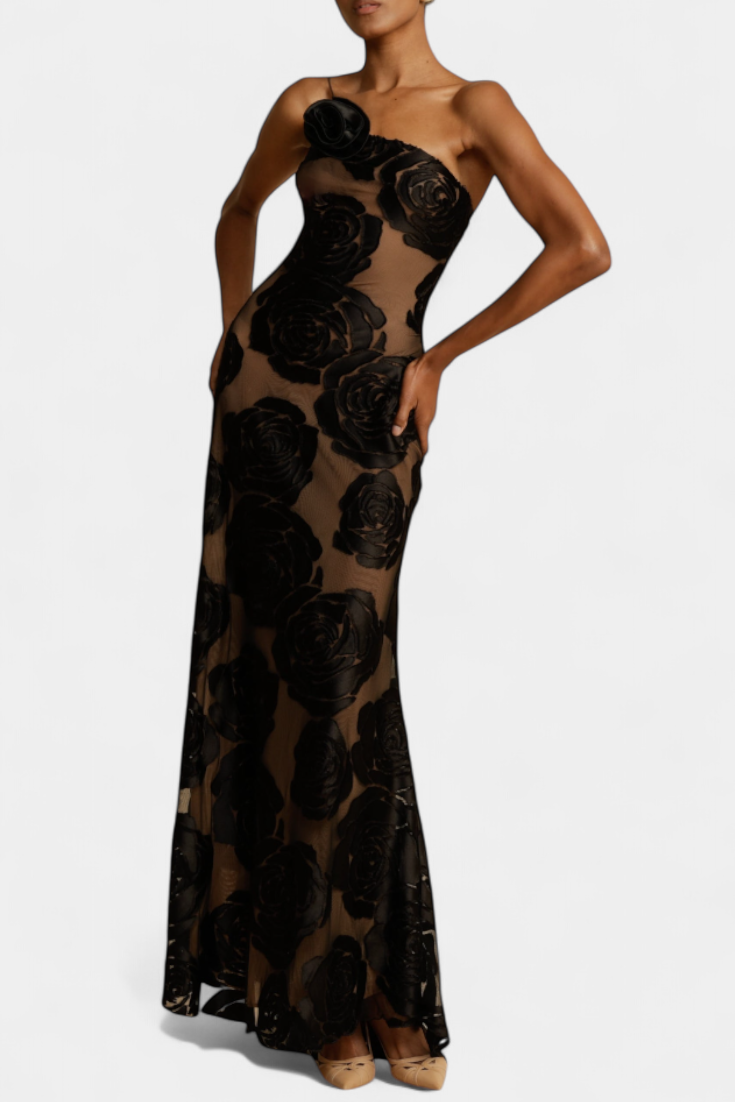 Vlada Floral Print Velvet Dress