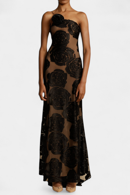 Vlada Floral Print Velvet Dress