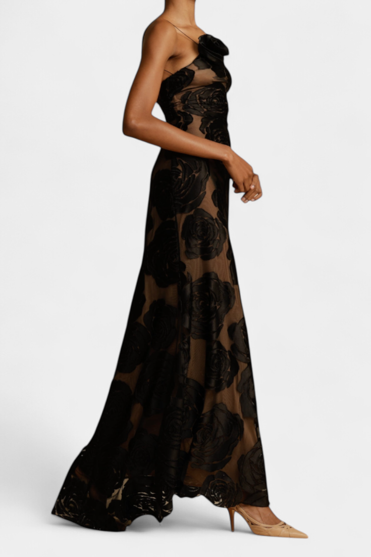 Vlada Floral Print Velvet Dress