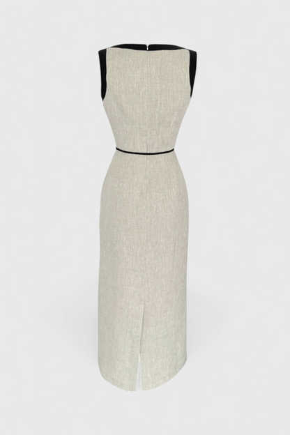 Samanta Sleeveless Dress with Contrast Color Details