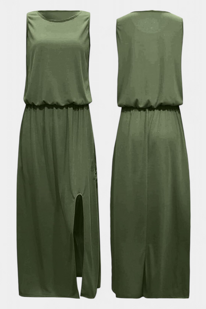 Dianne Sleeveless Side Slit Loose Fit Dress