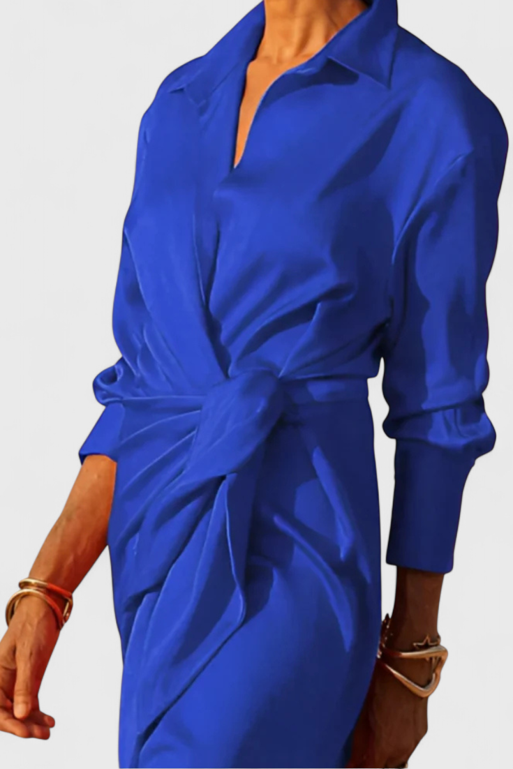 Marbella Long Party Dress with Ribbon