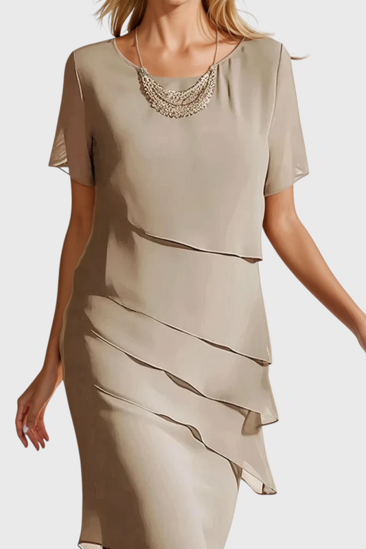 Mia Chiffon Dress with Tassels