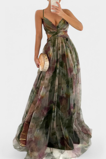"Ingrid Floral V-Neck Maxi Dress" can be rewritten as "Ingrid Floral V-Neck Maxi Dress".